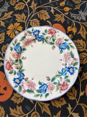 Laura Ashley Floral Salad Plate in Blue, Pink, Green, White